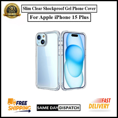 For Apple iPhone 15 Plus Slim Clear Shockproof Gel Phone Cover