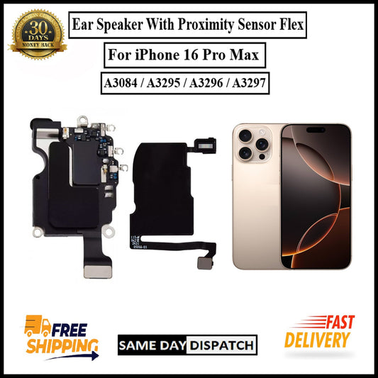 For iPhone 16 Pro Max Ear Speaker Sensor With Proximity Mic Earpiece Sensor Flex