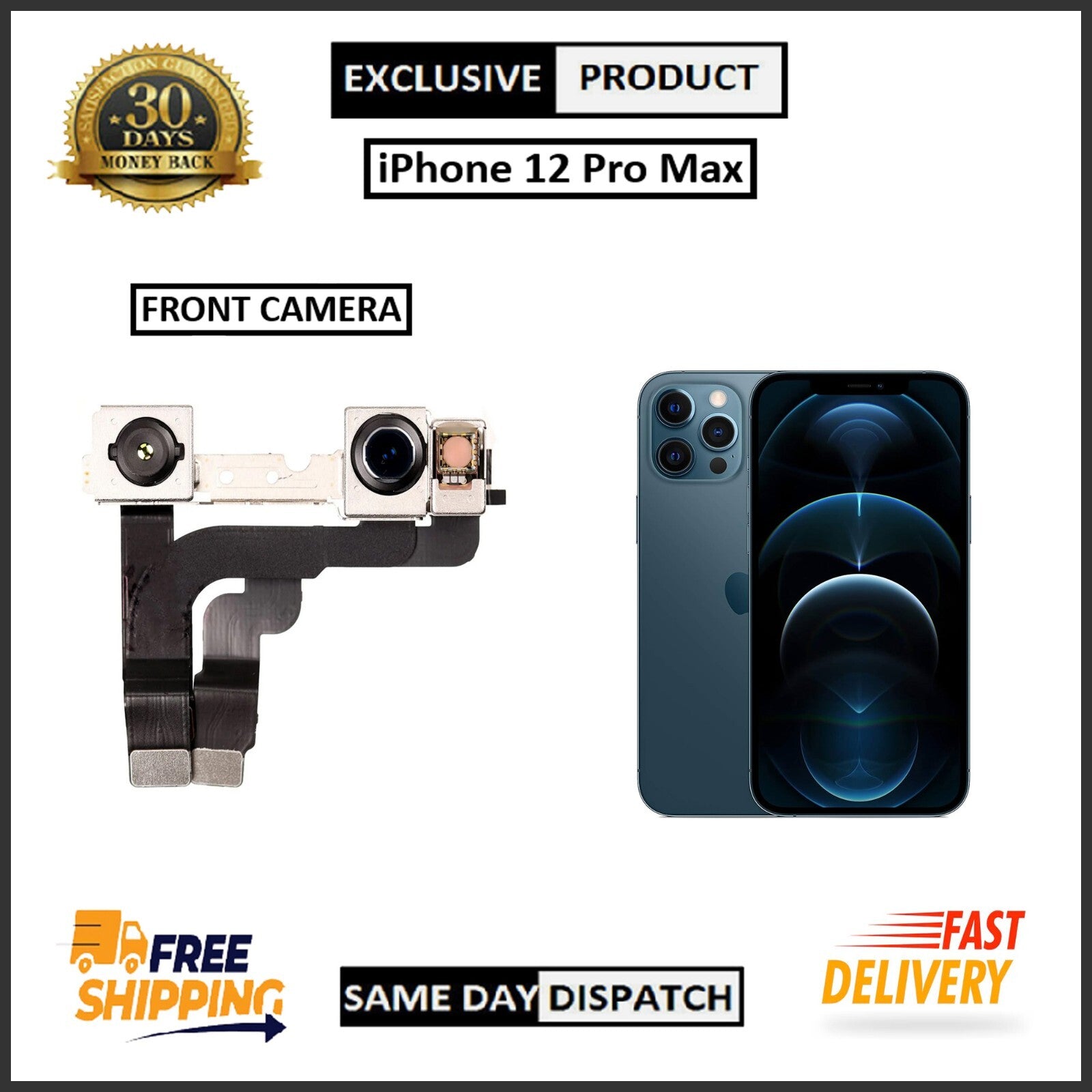 For Apple Gen iPhone 12 Pro max Front Camera Replacement  With Proximity Sensor