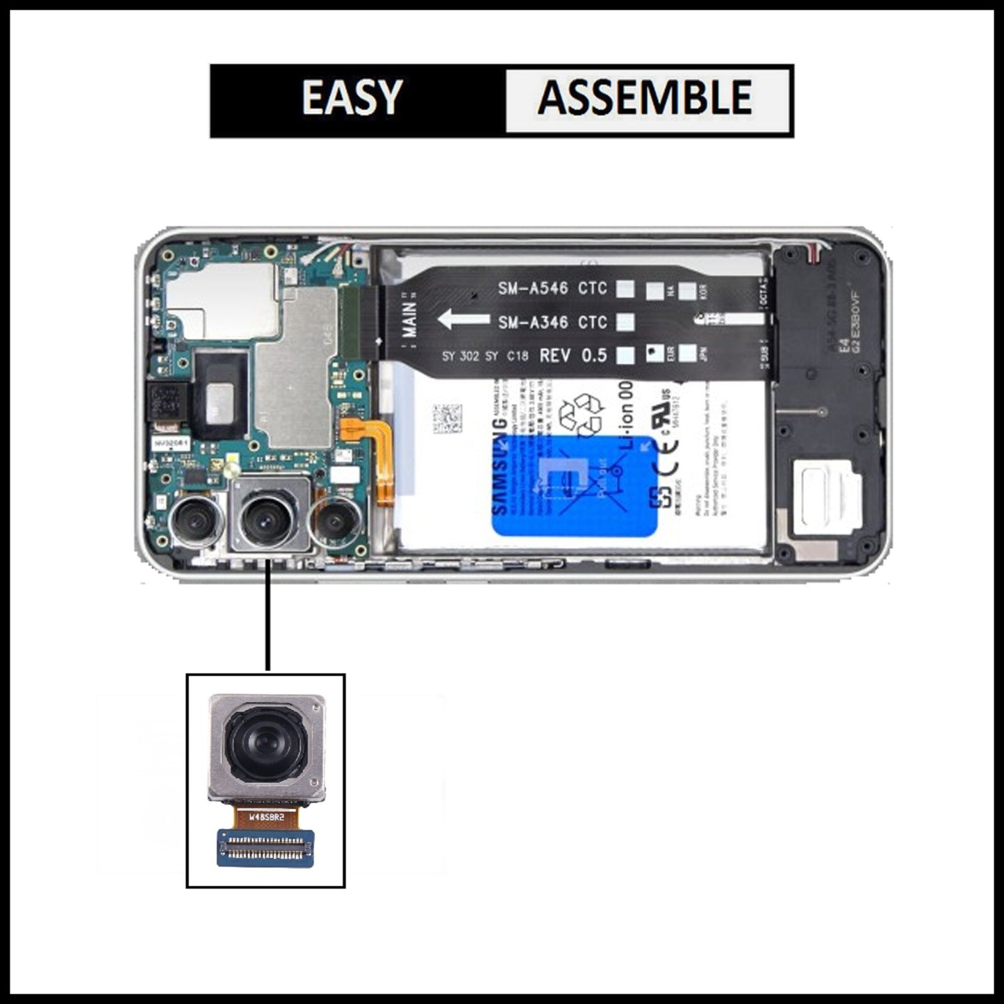 For Samsung Galaxy A34 5G / SM-A346E Genuine Rear (Back) Main Camera Replacement