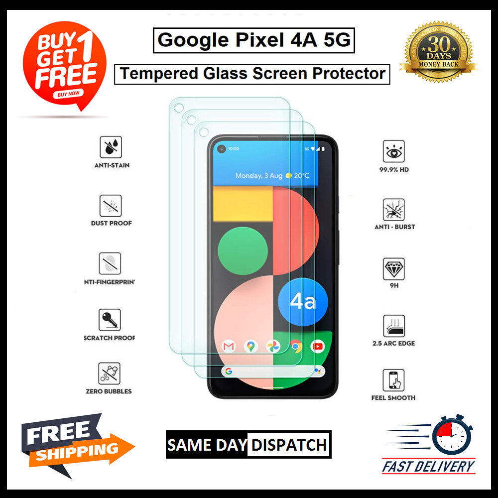 2 Pack Of Google Pixel 4/ 4A 4G-5G / 4XL / 5 /6 /6A /7 Tempered Glass Protector