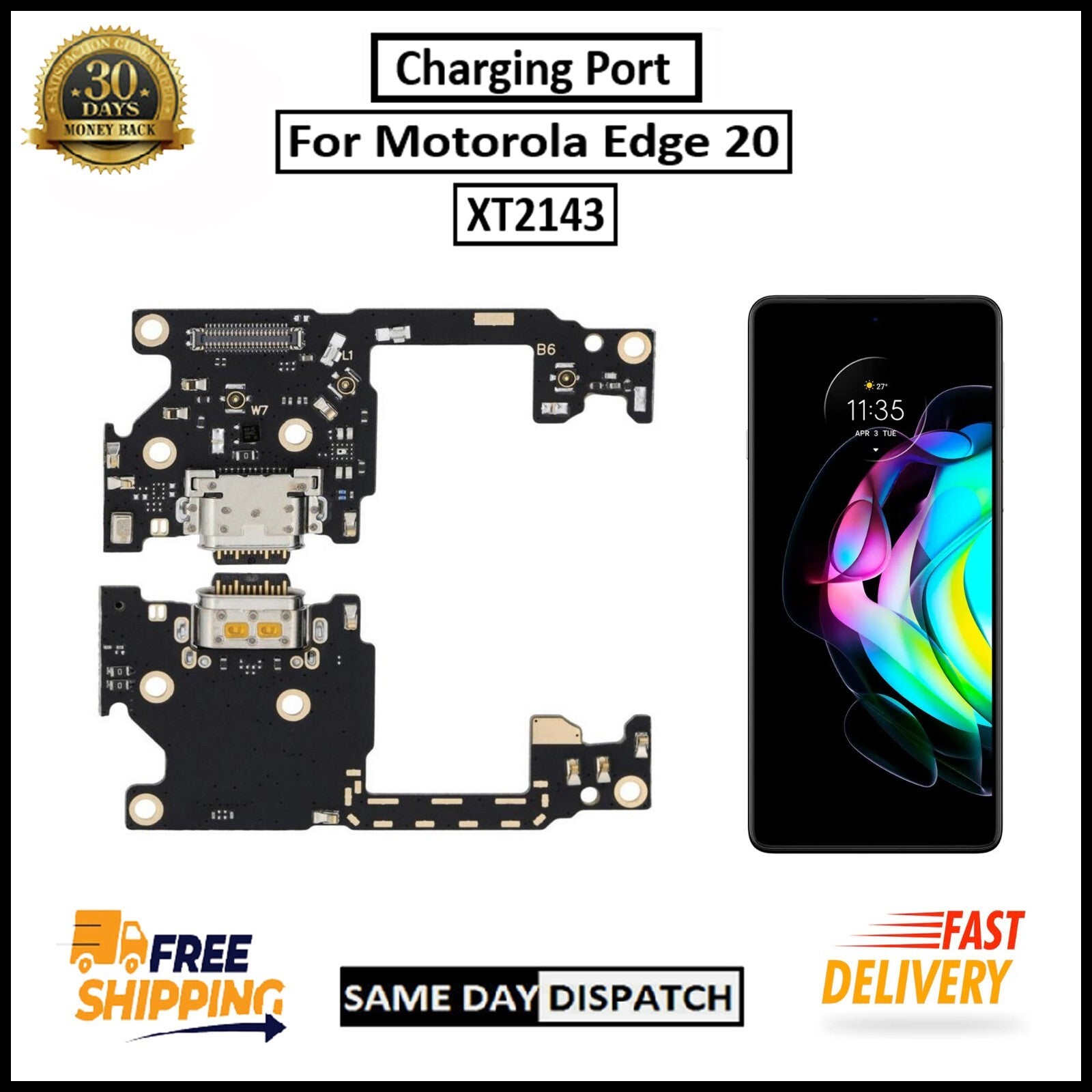 For Motorola Edge 20 / XT2143 Charging Port Flex Replacement