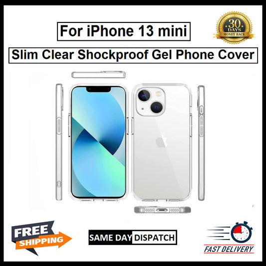 For Apple iPhone 13 Mini Slim Clear Shockproof Gel Phone Cover