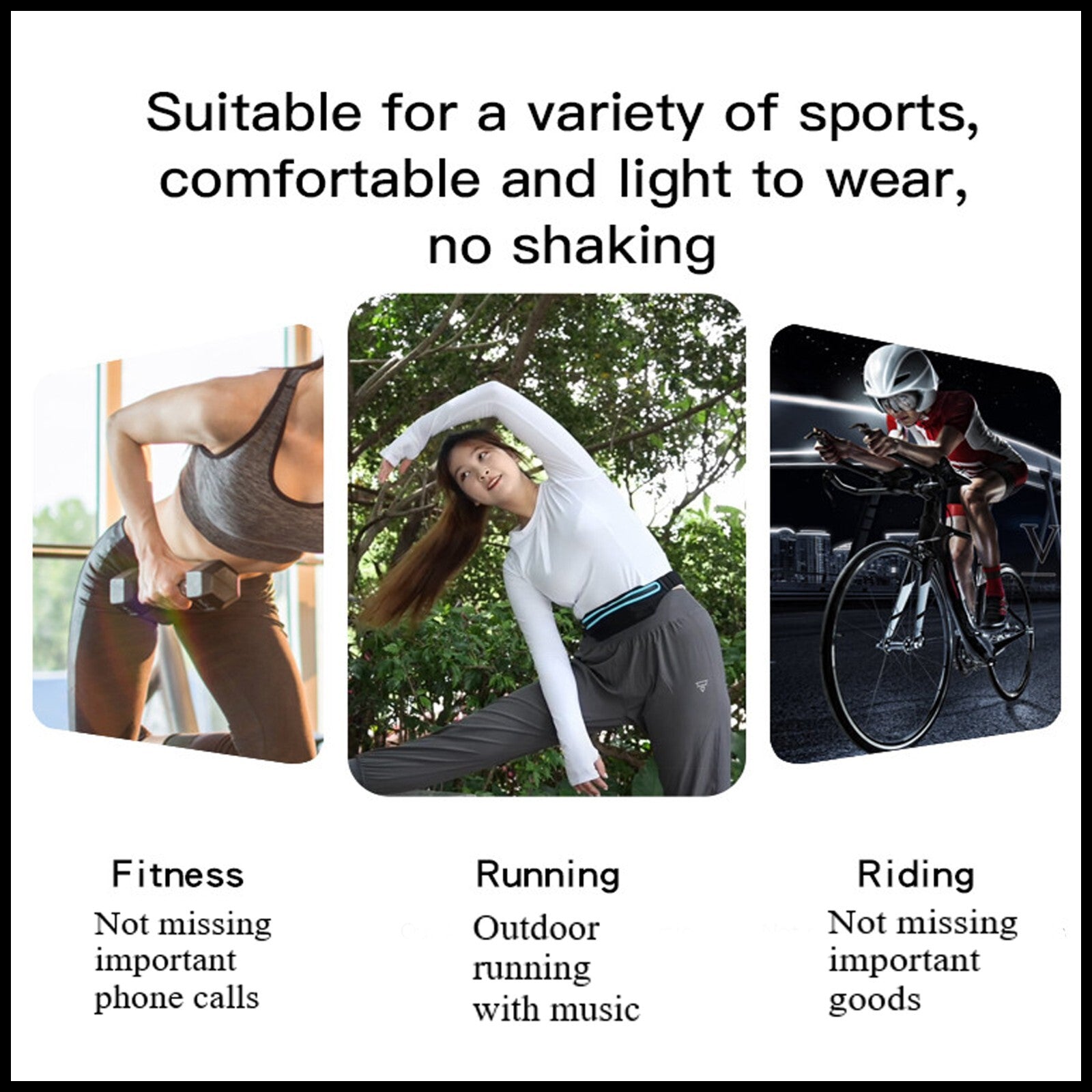 For YESIDO Travel Running Sports Waistband Bag