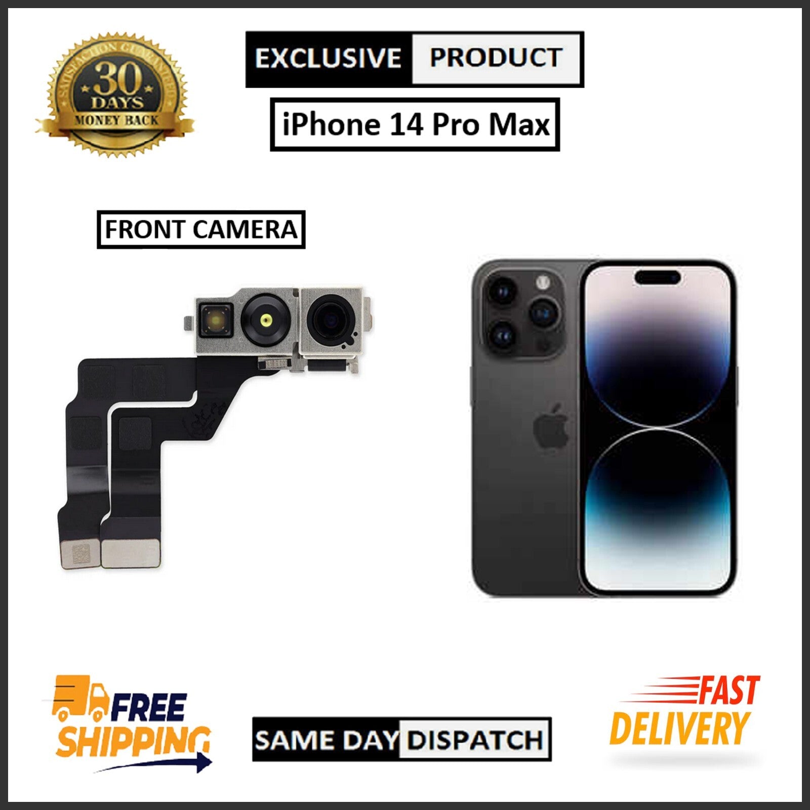 For Apple Gen iPhone 14 Pro Max Front Camera Replacement  With Proximity Sensor