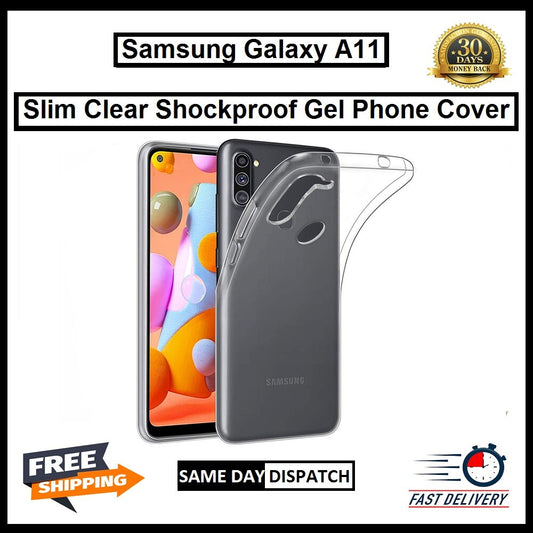 For Samsung Galaxy A11 Slim Clear Shockproof Gel Phone Cover
