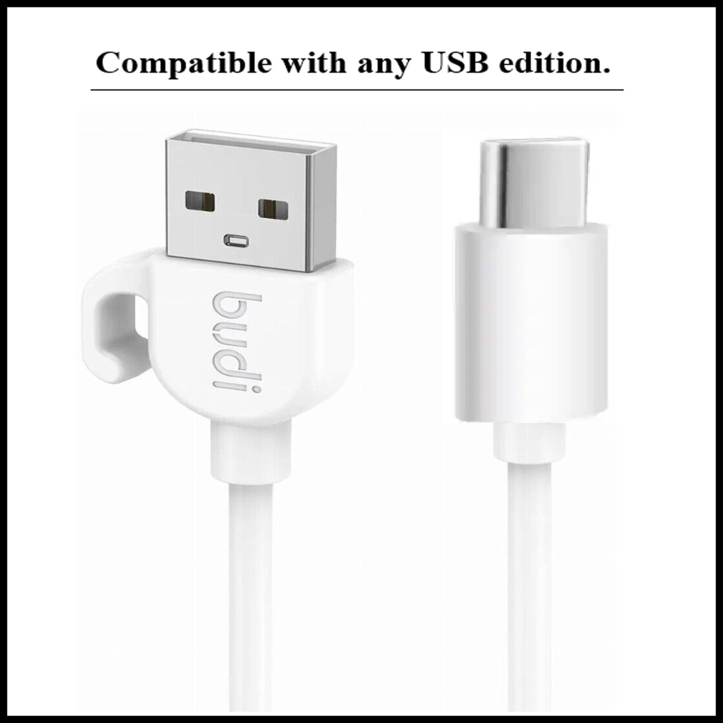 For Budi 1M USB to Type-C Fast Charging Cable 2.4A & 1 Meter