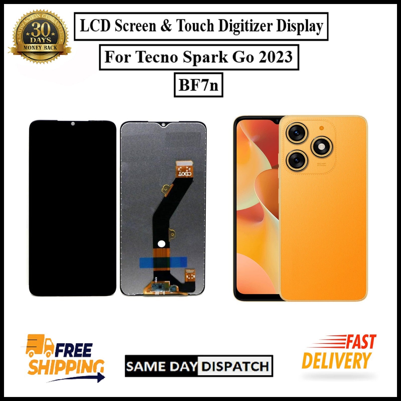 For Tecno Spark Go 2023 / BF7n LCD Display screen Touch Digitizer Replacement