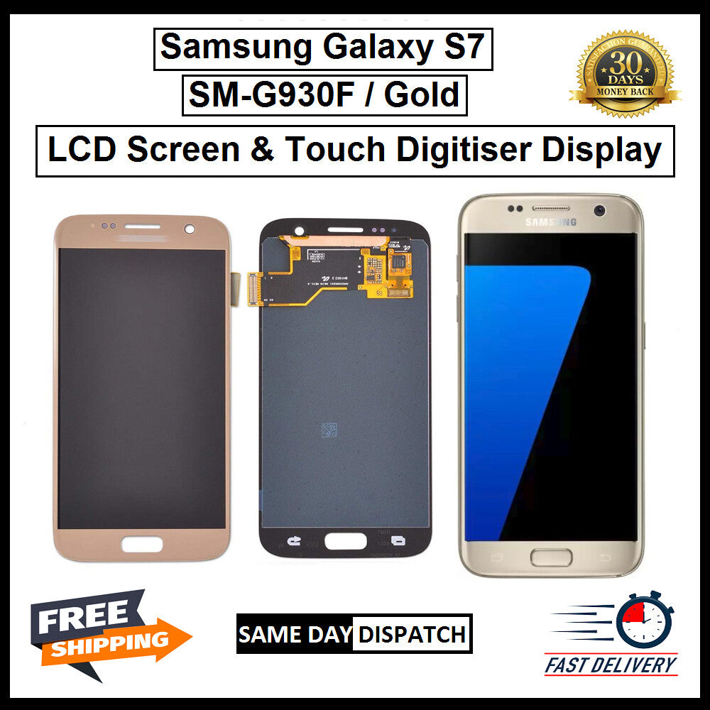 For Samsung Galaxy S7 Gold / SM- G930F LCD Display Touch Digitizer Replacement