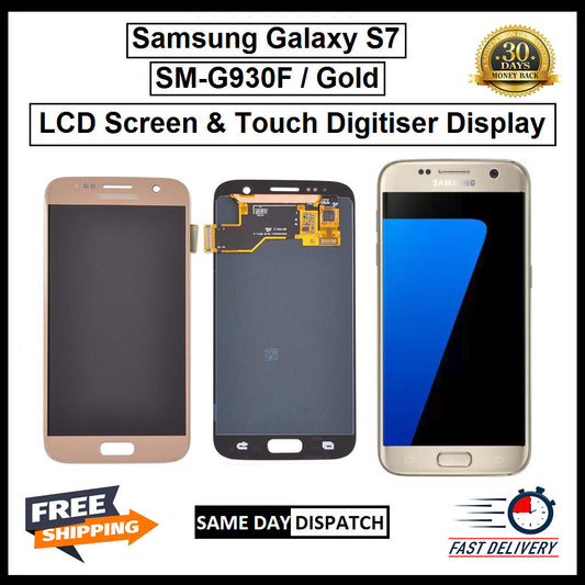 For Samsung Galaxy S7 Gold / SM- G930F LCD Display Touch Digitizer Replacement