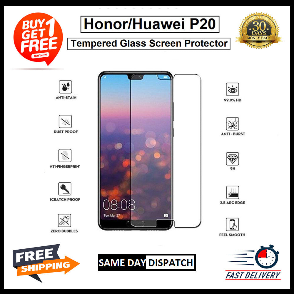 2 Pack Huawei P8 P10 P20 P30 Lite Psmart 2019 2020 2021 Tempered Glass Protector