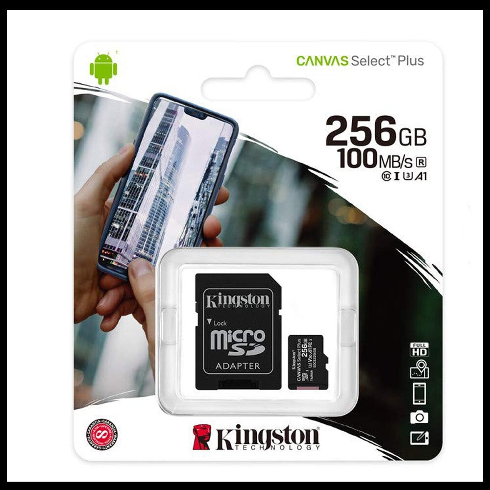 Kingston Micro SD 256 GB Memory Card & Adapter & Class 10 & A1