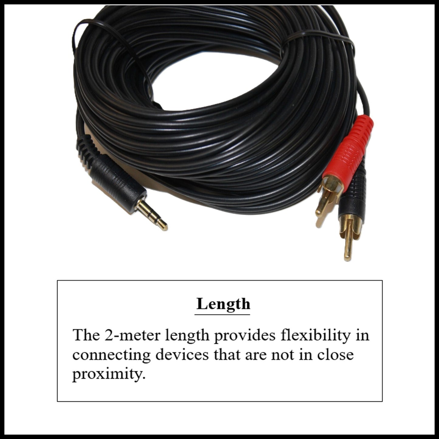For Daewoo 3.5mm Stereo Jack to 2 X RCA Phono Audio AUX Lead Cable (2m)