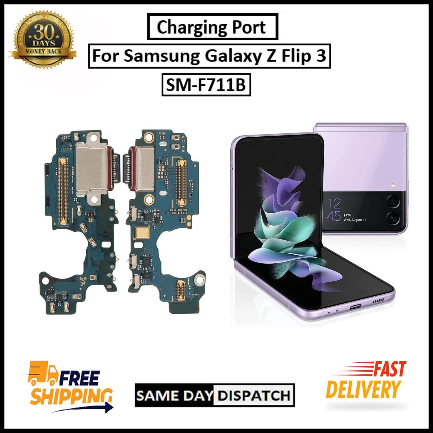 For Samsung Galaxy Z Flip 3 Charging Port Board Connector Replacement