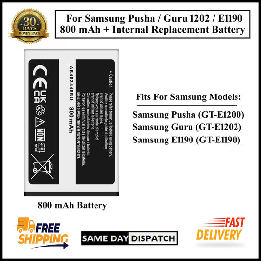 For Samsung Galaxy GT-E1200/E1202/E1190 800mAh+ Internal Replacement Battery