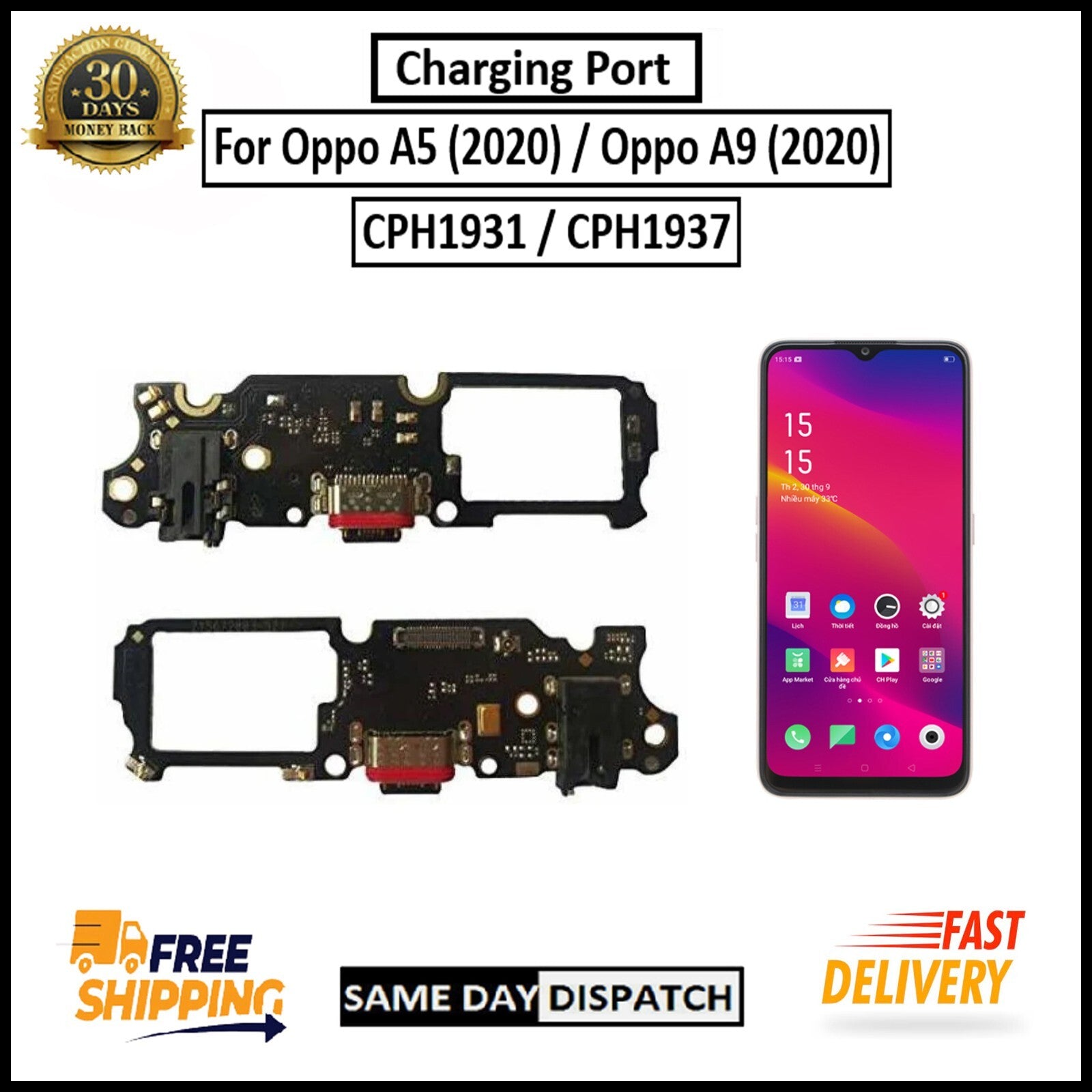 For Oppo A5 (2020) / A9 (2020)  Charging Port Board Connector Replacement