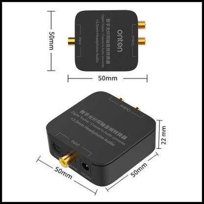 ONTEN Digital Optical Toslink / Coaxial to RCA R/L 3.5mm Audio Converter Adapter