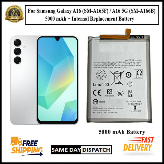 For Samsung Galaxy A16/A16 5G /A165F/A166B 5000mAh+ Internal Replacement Battery