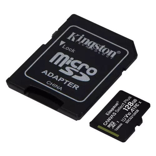 Kingston Micro SD 128 GB Memory Card & Adapter & Class 10 & A1