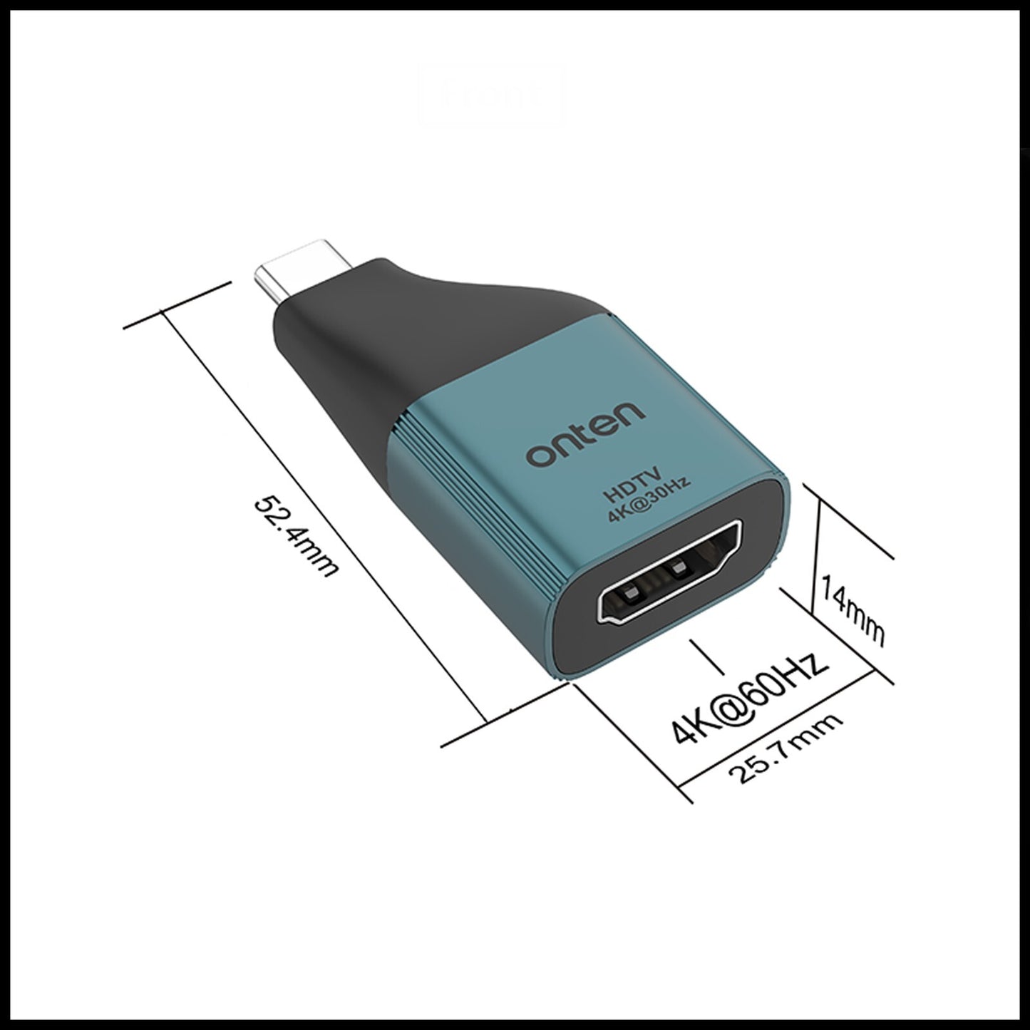 For Onten UC102H Type C Male To Female HDMI Adapter 4K 30Hz Converter