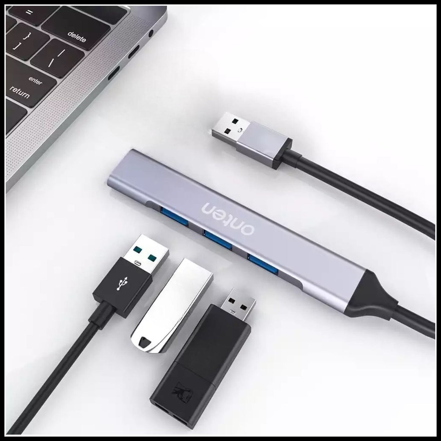 For Onten USB 3.0 to 4 Ports USB Hub High Speed Splitter Adapter