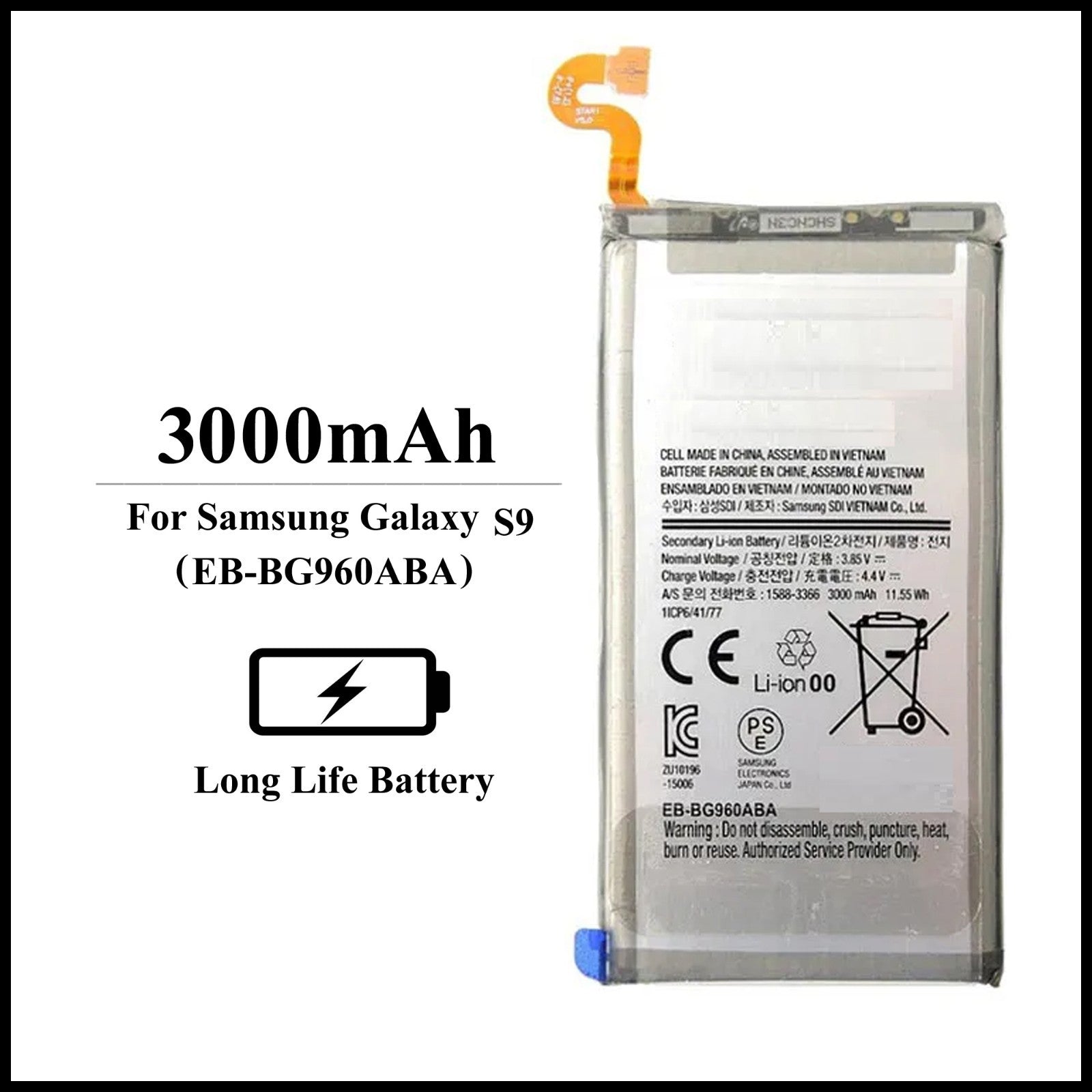 For Samsung Galaxy S9 (SM-G960) 3000mAh Internal Replacement Battery