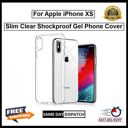 For Apple iPhone XS Slim Clear Shockproof Gel Phone Cover