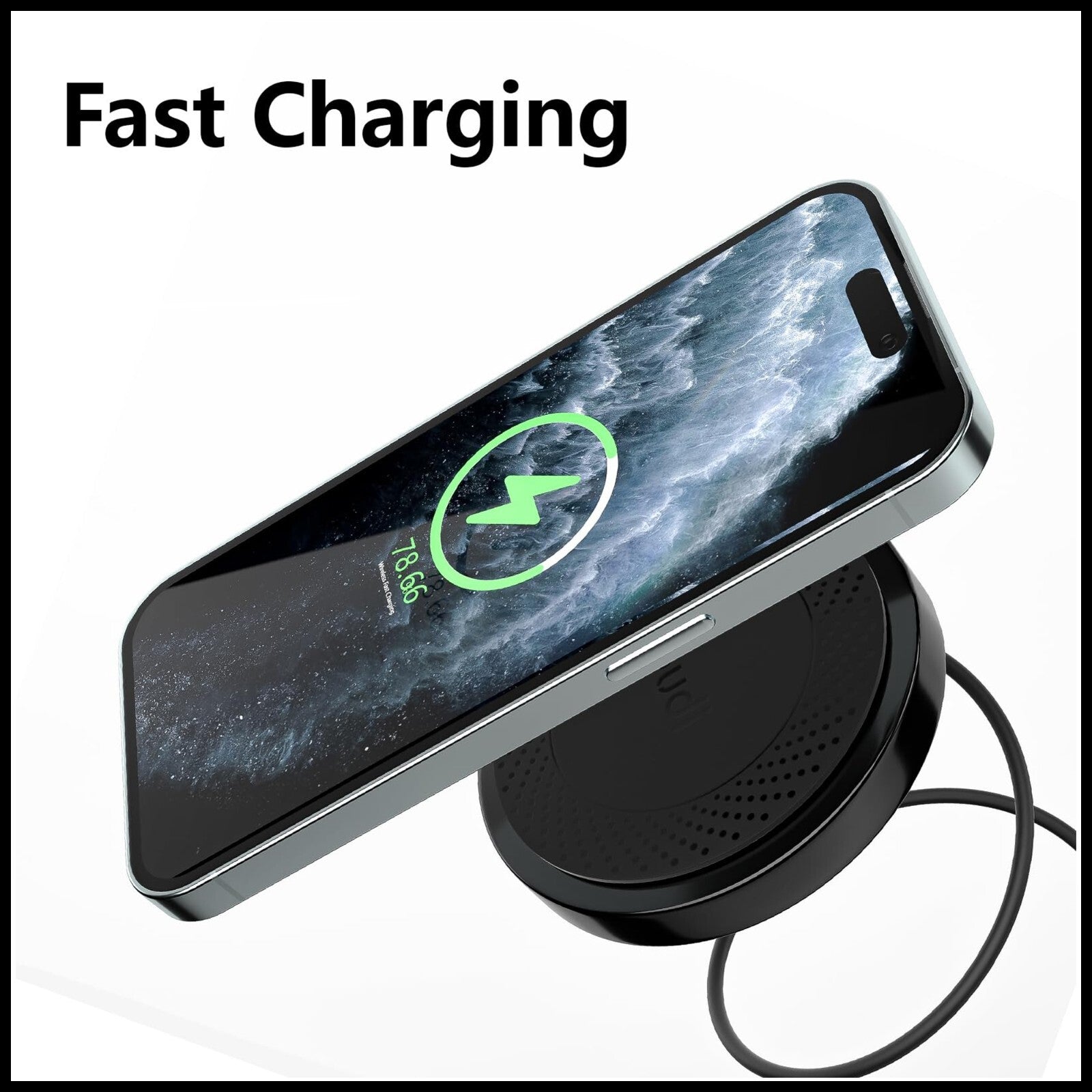 For Budi 10W Wireless Charger Pad For Mobile Devices-Qi Fast Charging USB