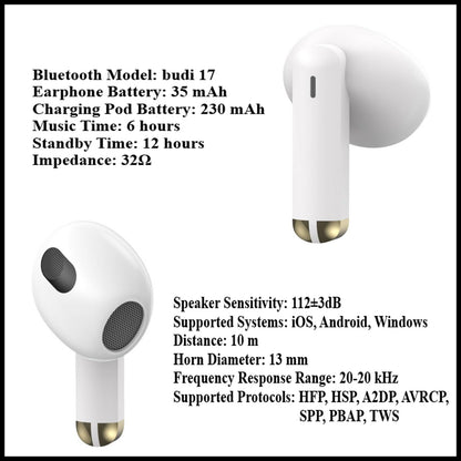 For Budi True Wireless Stereo Earphones
