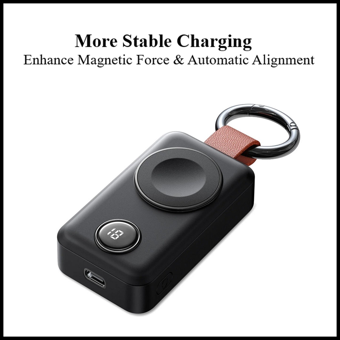 For Joyroom 2000mAh Portable Watch Wireless Charger -Digital Display & Keychain