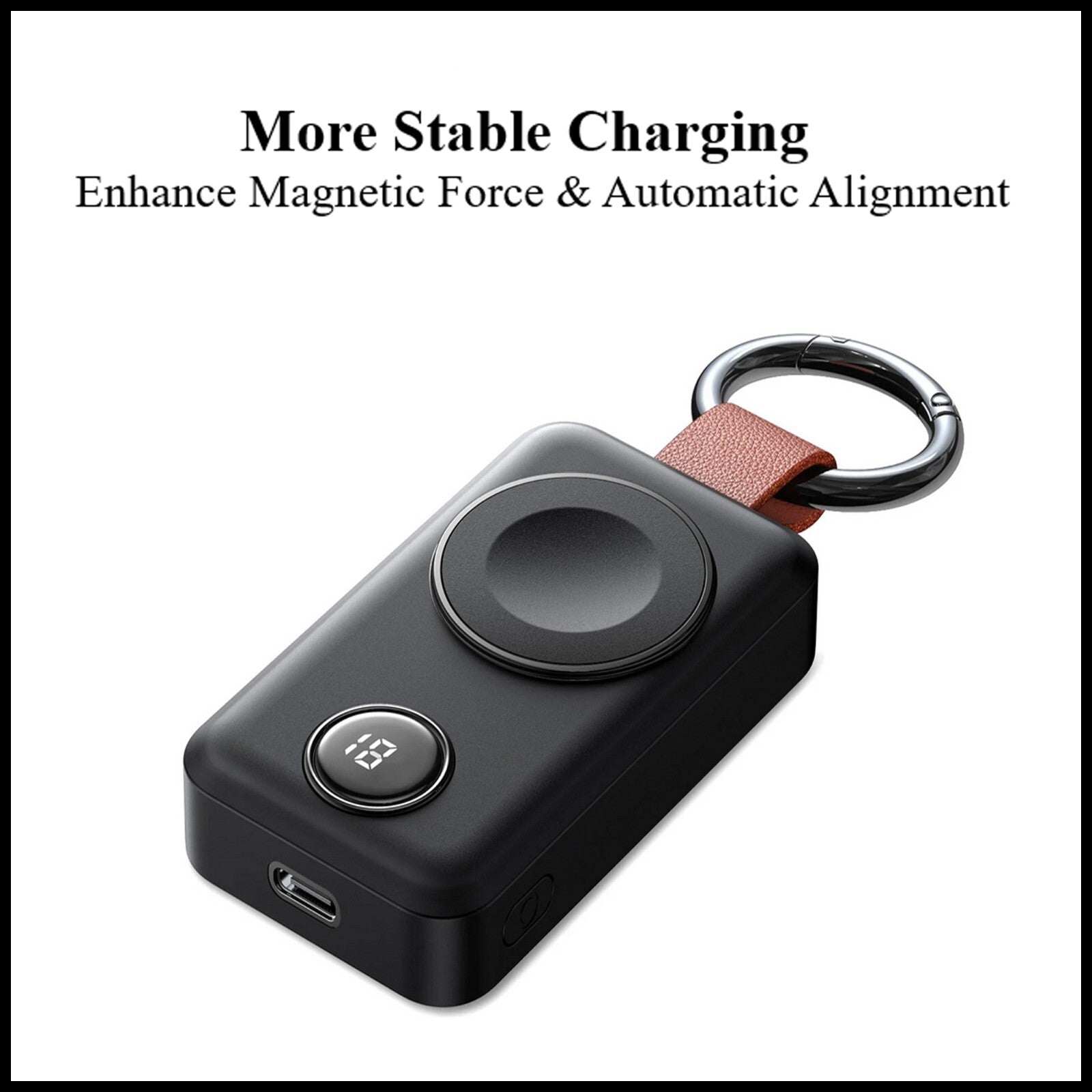 For Joyroom 2000mAh Portable Watch Wireless Charger -Digital Display & Keychain