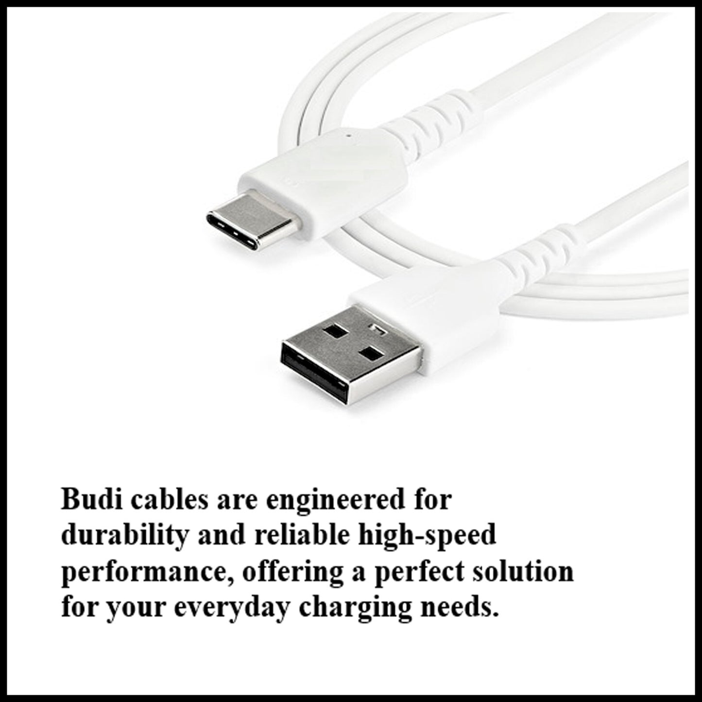 For Budi USB to Type C Fast Charging Cable 3M & For all Mobile Devices