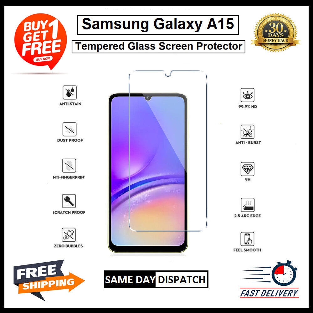 For Samsung A05/A05S/A15/A25 5G / A15 5G/ A34 5G/A54 5G Tempered Glass Protector