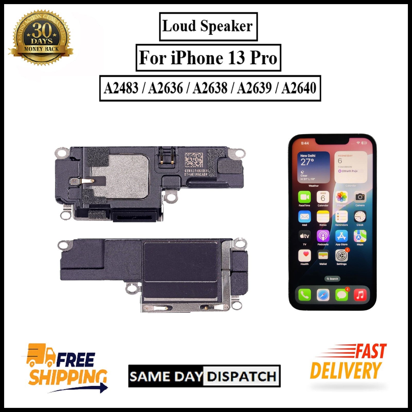 For iPhone 13 Pro Replacement Loud Speaker Buzzer Ringer