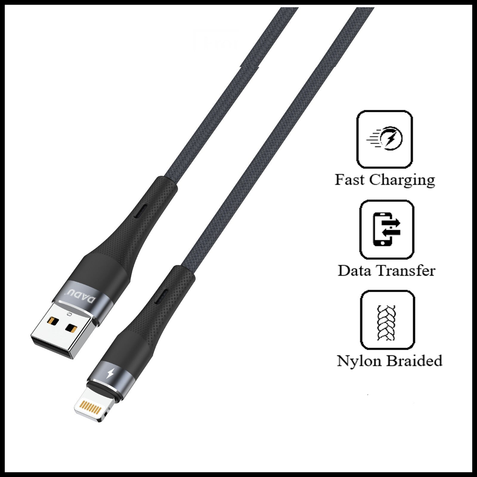 For Dadu Fast Charger USB to iPhone Data Cable - 2M