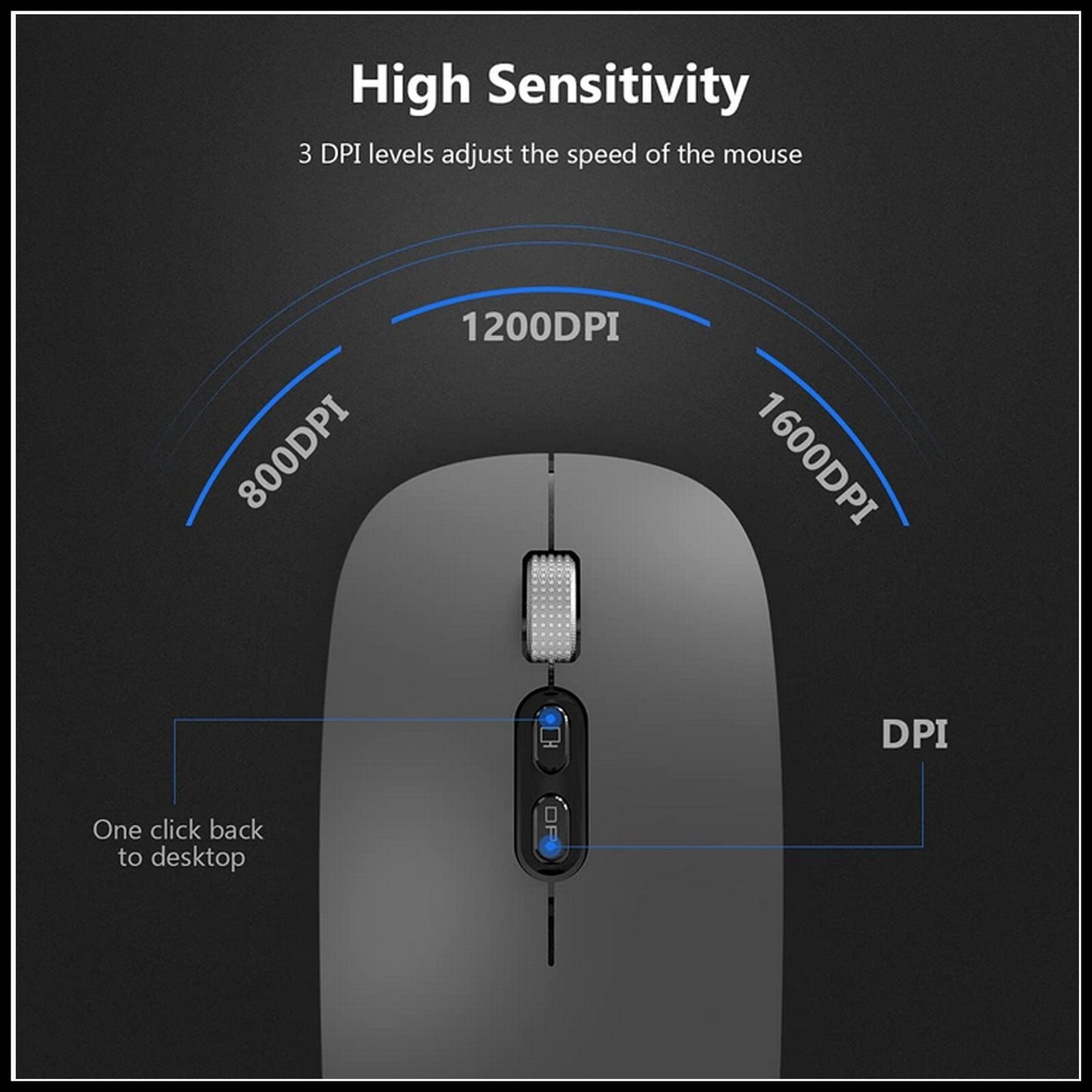 For Dadu Ultrathin Wap USB + Bluetooth Wireless Mouse-3 Mode Connection Silent