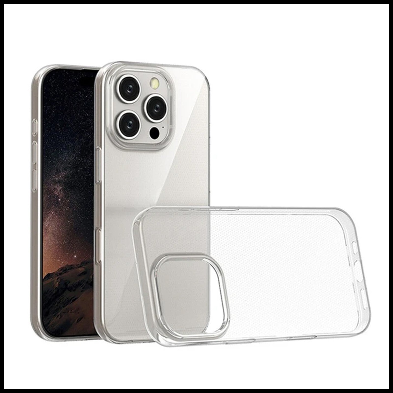 For Apple iPhone 16 Pro Max Slim Clear Shockproof Gel Phone Cover