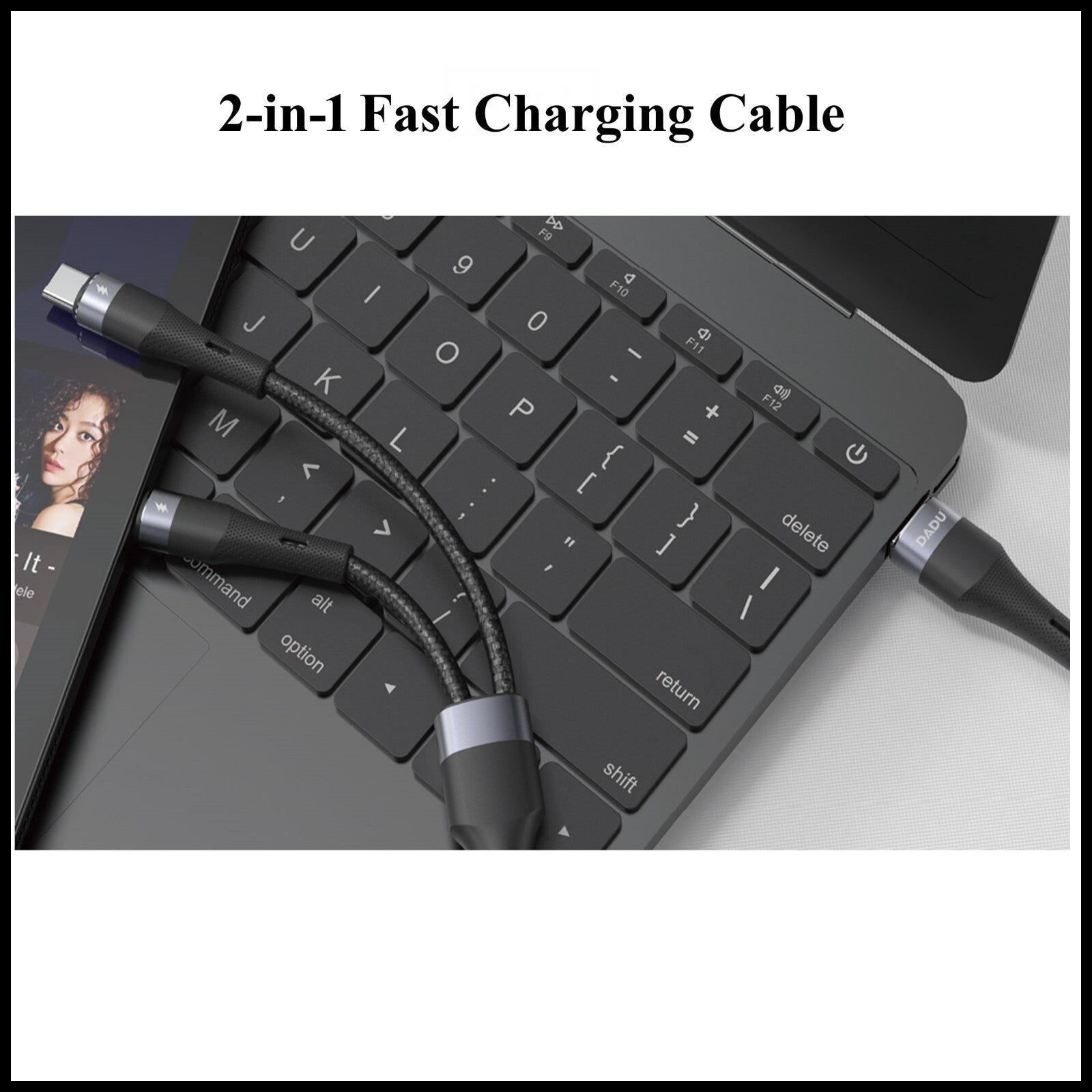 For Dadu Type-C to 2-in-1 Super Fast Charging Cable Type-C & iPhone