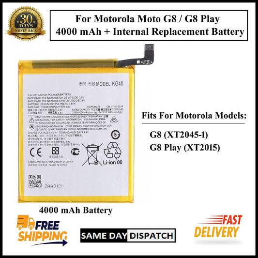 Motorola Moto G8/G8 Play XT2045-1 (KG40) 4000mAh+ Internal Replacement Battery