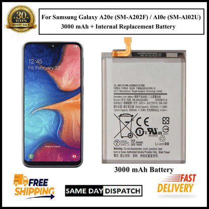 For Samsung Galaxy A20e /A10e /A202F/A102U 3000mAh+ Internal Replacement Battery