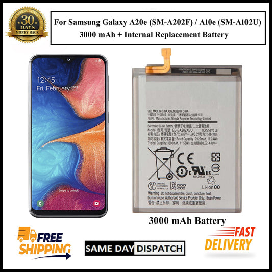 For Samsung Galaxy A20e /A10e /A202F/A102U 3000mAh+ Internal Replacement Battery