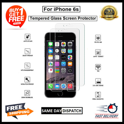 2 Pack Of For iPhone 6 /6s /6+ /6s+ /7 /7Plus /8 /8Plus Tempered Glass Protector