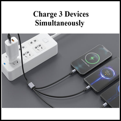 For Dadu 3-in-1 Multi Fast USB Charging Cable For iPhone/Type-C/Micro USB