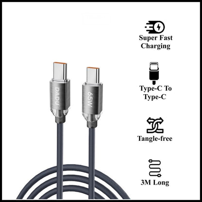 For Dadu 65W Type-C to Type-C Super Fast High Graded Charging Cable-3M