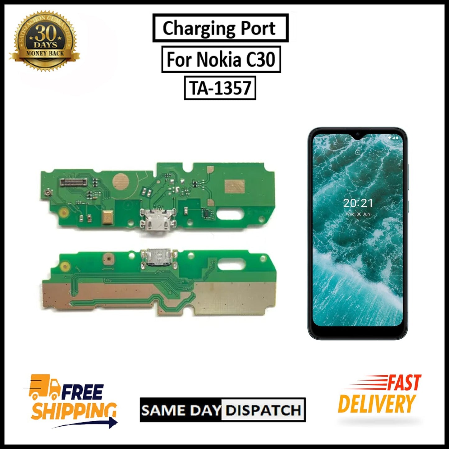 For Nokia C30 Micro Charging Port Board Connector Replacement