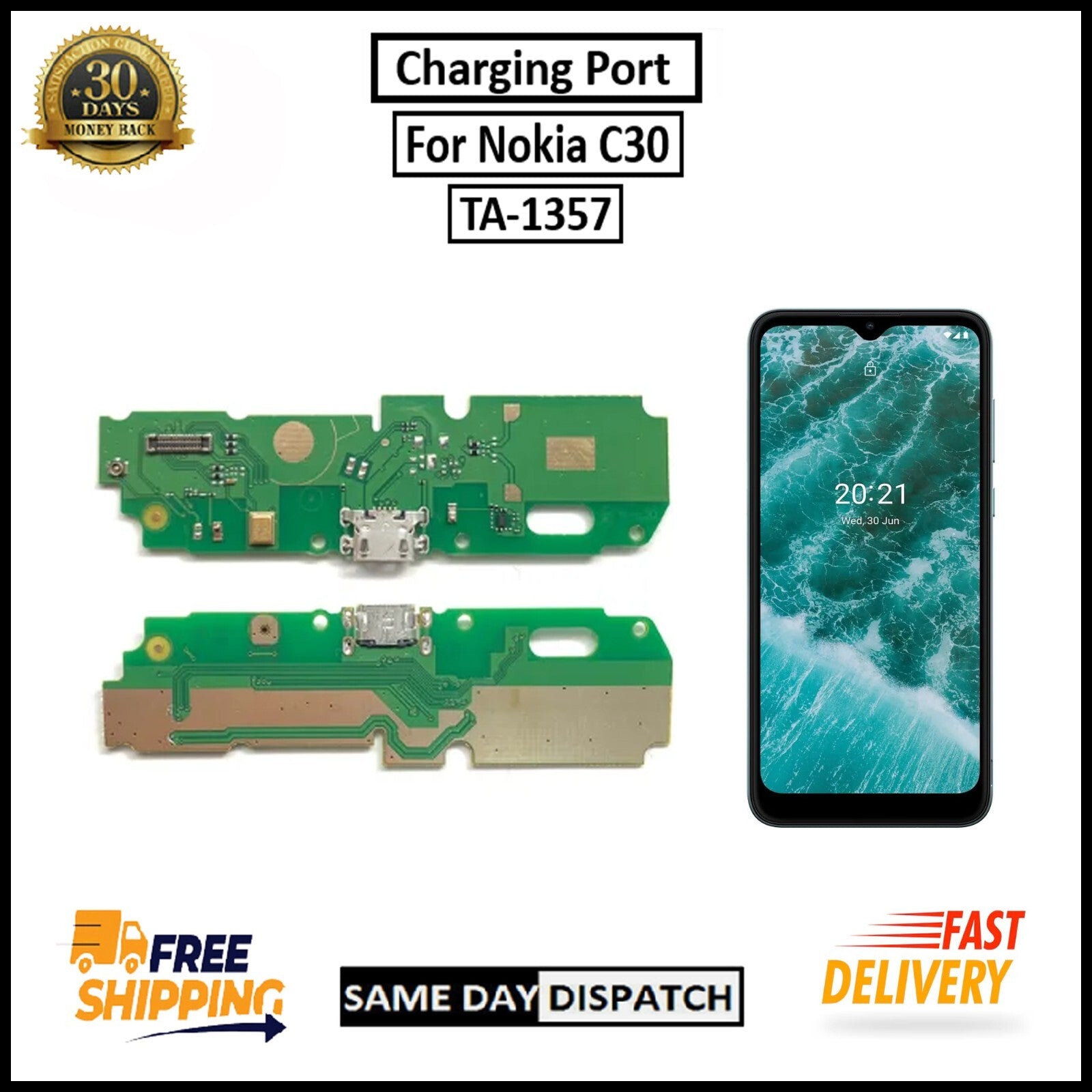 For Nokia C30 Micro Charging Port Board Connector Replacement