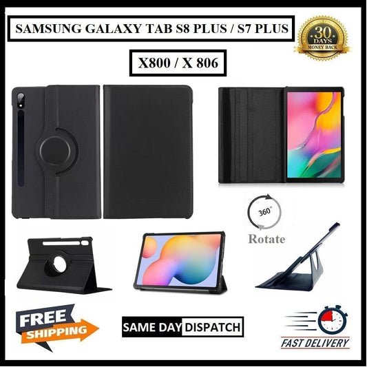 For Samsung Galaxy Tab S8 Plus / S7 Plus SM-X800/X806 360° Rotating Stand Covers