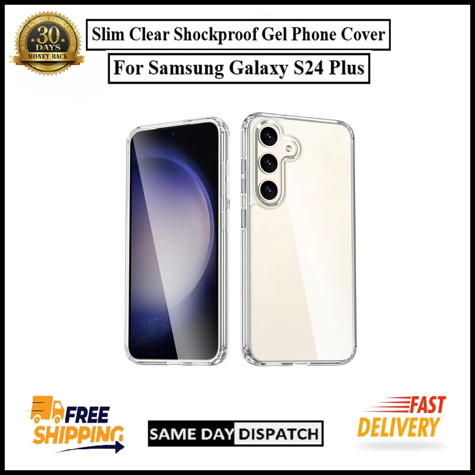 For Samsung Galaxy S24 Plus Slim Clear Shockproof Gel Phone Cover