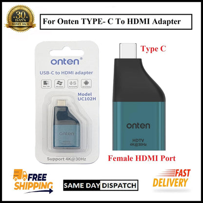 For Onten UC102H Type C Male To Female HDMI Adapter 4K 30Hz Converter