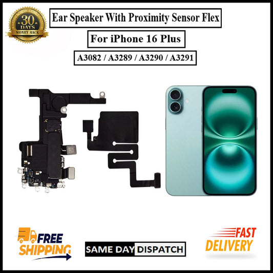 For iPhone 16 Plus Ear Speaker Sensor With Proximity Mic Earpiece Sensor Flex